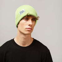 Lime Feeling Fine Green Ribbed Beanie