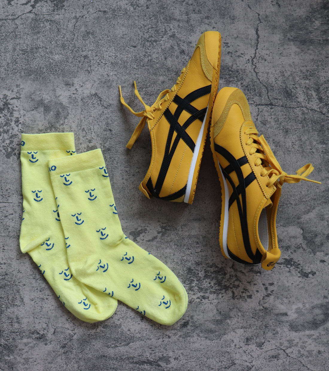 Happy Sunshine Yellow Bamboo Smiley Socks