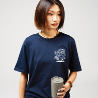 'Giving Back Feels Good' Navy Organic Cotton Graphic T-shirt