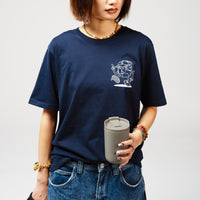 Navy organic cotton Giving Back Feels Good T-shirt by Leiho, photo 2