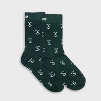 Forest Green Smiley Bamboo Socks