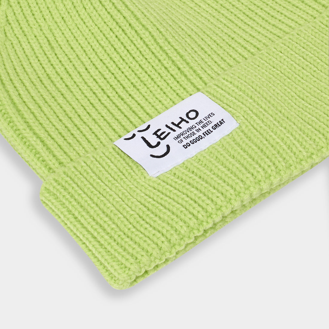 Lime Feeling Fine Green Ribbed Beanie