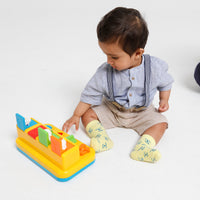 'Baby Do-Gooder' Yellow Smiley Patterned Bamboo Socks (Age 4-9 months)
