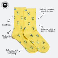 Happy Sunshine Yellow Bamboo Smiley Socks