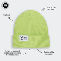 Lime Feeling Fine Green Ribbed Beanie