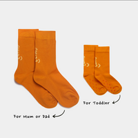 Mini & Me Matching Orange Bamboo Socks Set