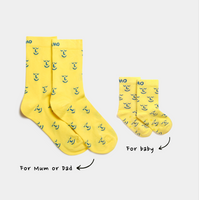 Baby & Me Matching Adult & Baby Smiley Bamboo Socks Set