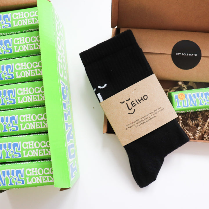 Tony's Chocolonely in Leiho Socks & Chocs Gift Boxes