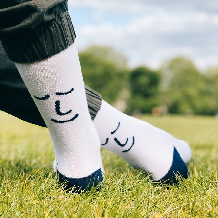 This month’s sock of the month is our Cloud Nine and Happy Chappy white smiley face socks