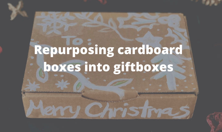 Repurposing cardboard boxes into Christmas gift boxes