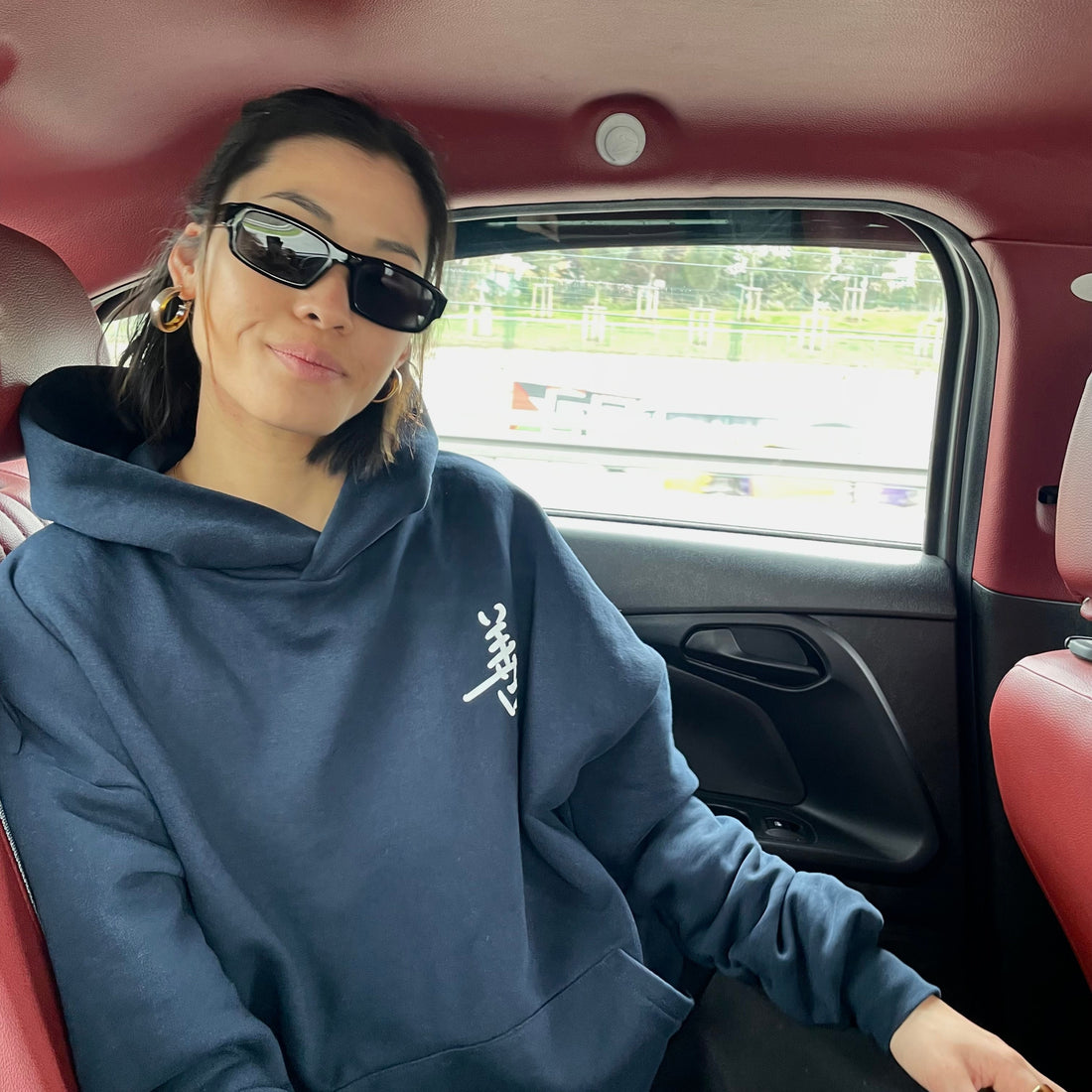 "Virtue & Kindness" Heavyweight Boxy Navy Hoodie