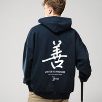 "Virtue & Kindness" Heavyweight Hoodie - Navy
