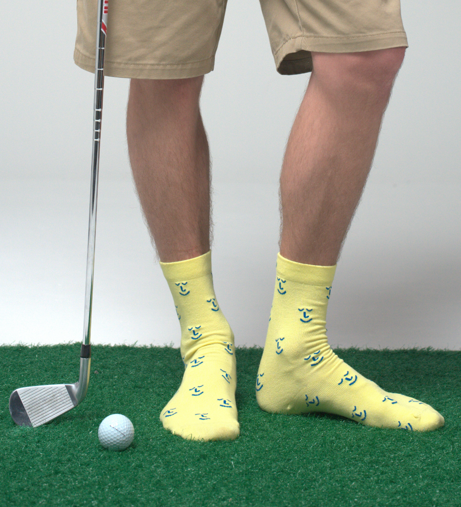 Happy Sunshine Yellow Bamboo Smiley Socks