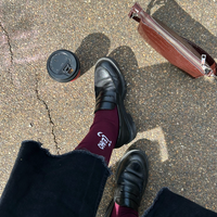 Burgundy red bamboo socks by Leiho, photo 4