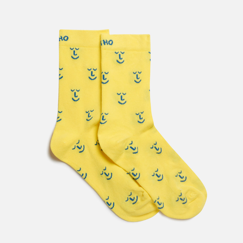 Happy Sunshine Yellow Bamboo Smiley Socks