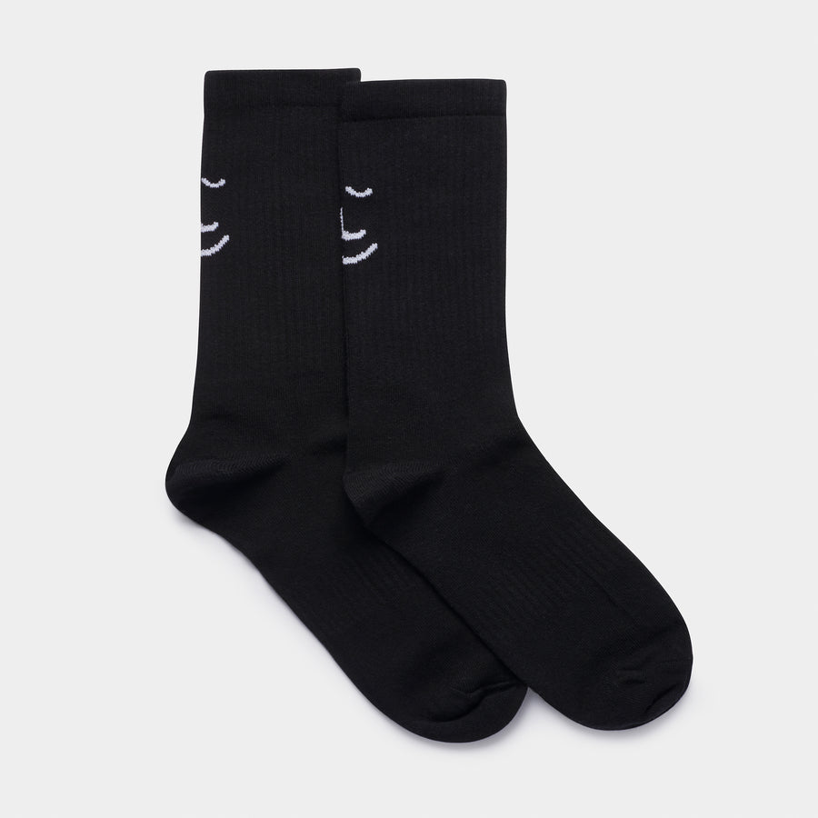 'Grab & Go' Black Organic Cotton Ribbed Socks