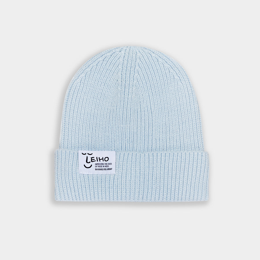 Baby Sky Blue Ribbed Beanie