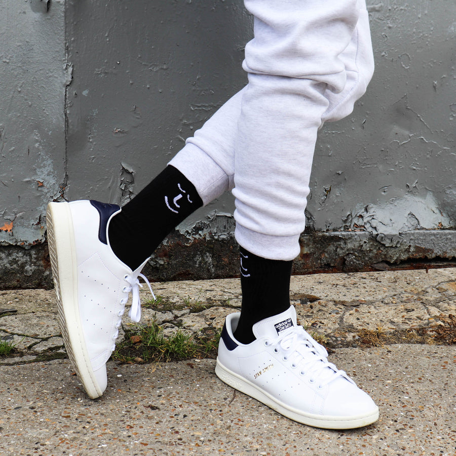 'Grab & Go' Black Organic Cotton Ribbed Socks