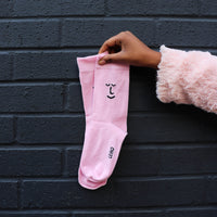 smiley face pink socks