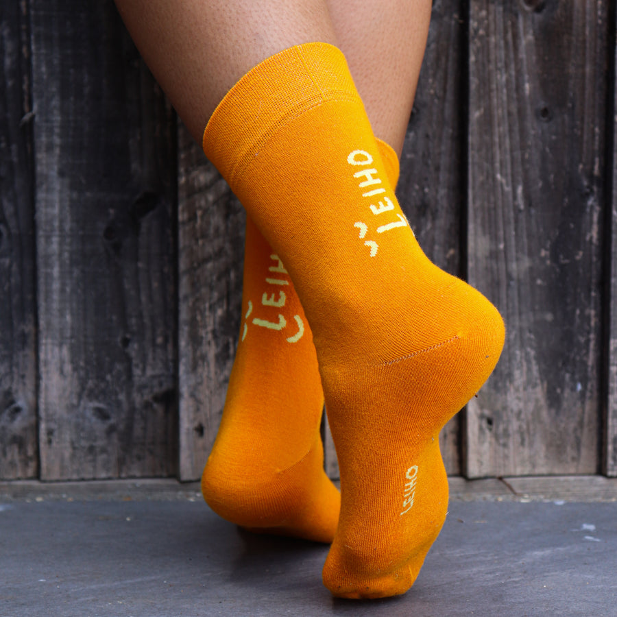 Follow The Sun Orange Bamboo Socks