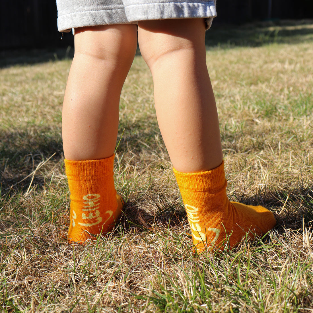 Mini & Me Matching Orange Bamboo Socks Set