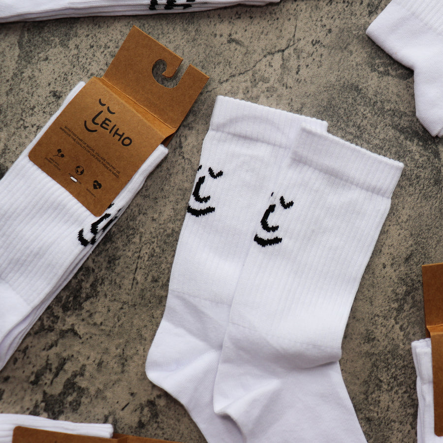 Sporty & Kind White Ribbed Organic Cotton Socks