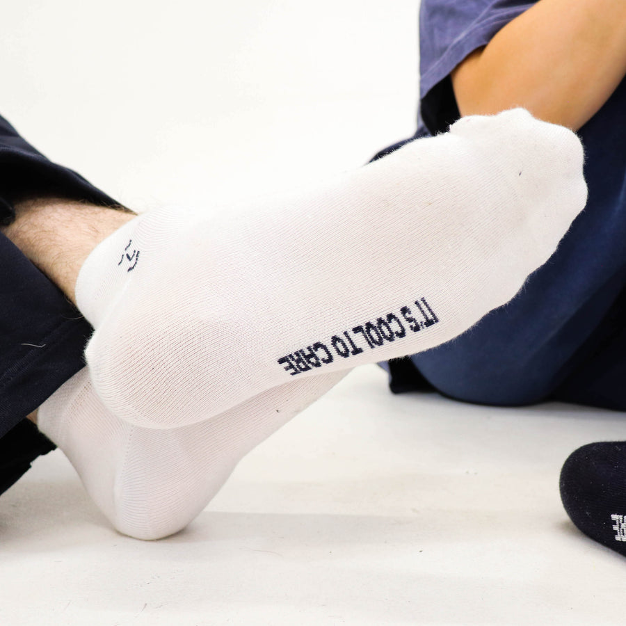 white bamboo ankle socks