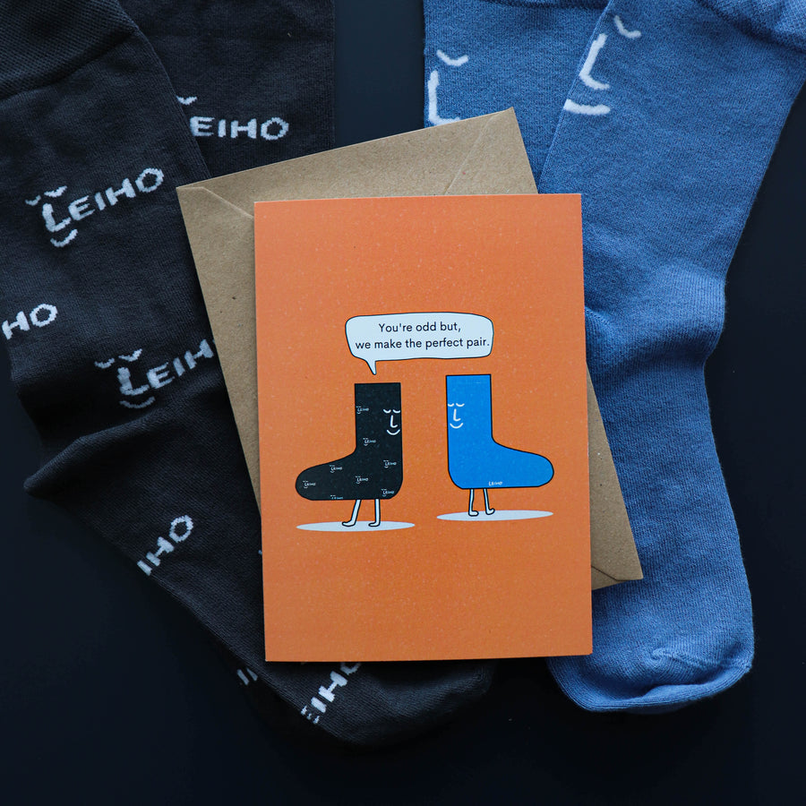 "The Perfect Pair" Punny Socks Greeting Card