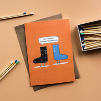 "The Perfect Pair" Punny Socks Greeting Card