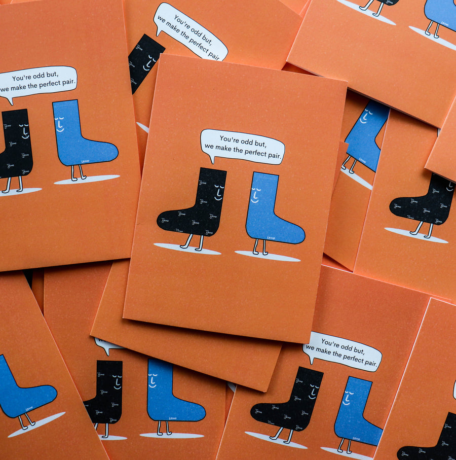 "The Perfect Pair" Punny Socks Greeting Card