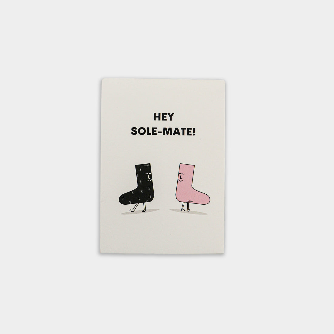 "Hey Sole-Mate" Punny Socks Greeting Card