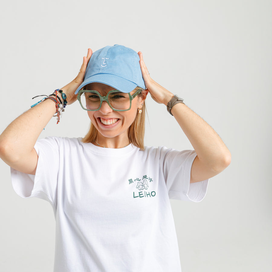 Head In The Clouds Sky Blue Smiley Baseball Cap