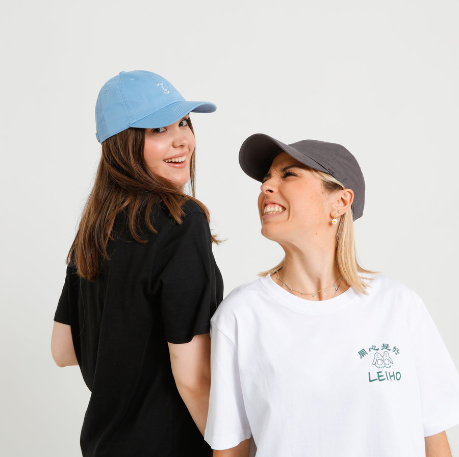 Head In The Clouds Sky Blue Smiley Baseball Cap