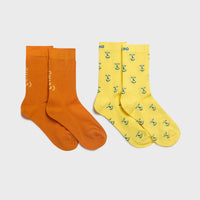 Stay Bright yellow and orange smiley bamboo socks