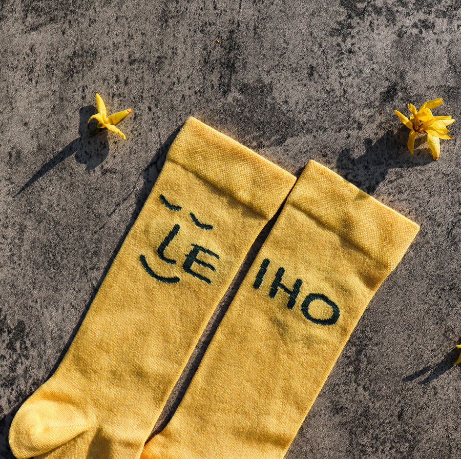 Yellow Leiho Bamboo Socks