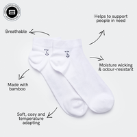 It's Cool To Care White Bamboo Sneaker Socks