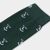 Forest Green smiley patterened ecofrendly socks